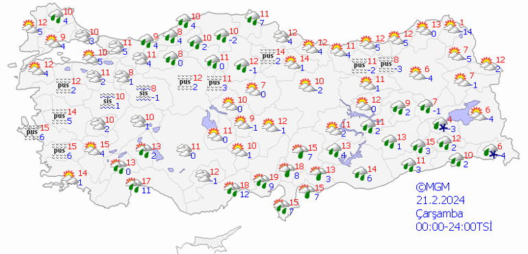 Meteoroloji’den yeni duyuru 21 Şubat 2024 hava durumu