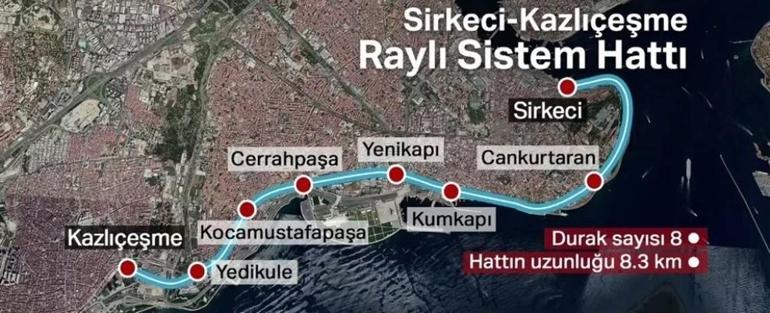 Sirkeci - Kazlıçeşme tren hattı durakları Sirkeci - Kazlıçeşme tren hattı hangi güzergahlardan geçiyor