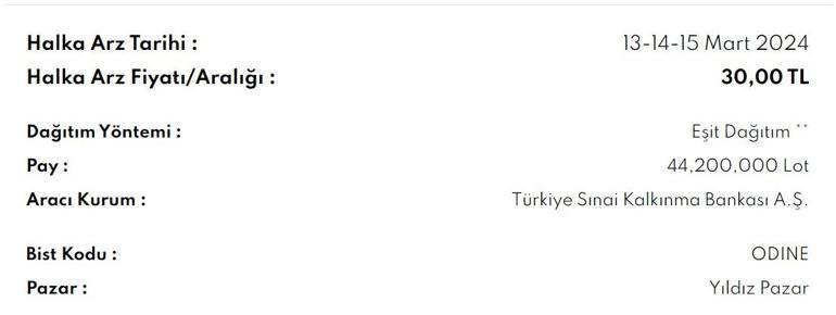 Odine Solutions Teknoloji halka arz ne zaman Odine Solutions Teknoloji katılım endeksine uygun mu, kaç lot veriyor