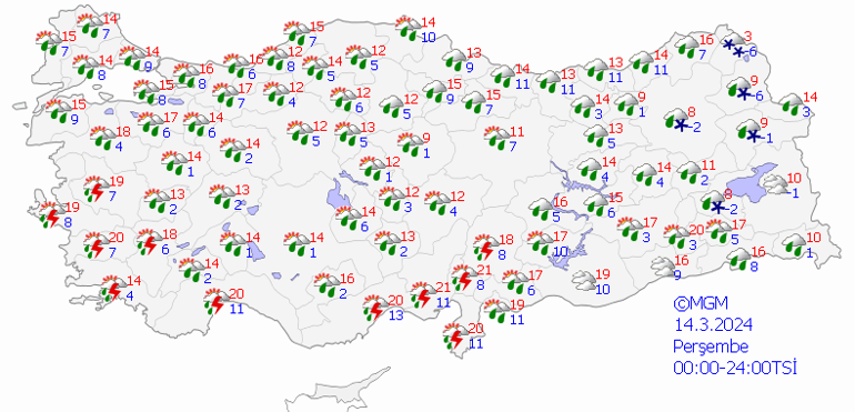 O il için son dakika kuvvetli yağış uyarısı Bugün (14 Mart) hava nasıl olacak