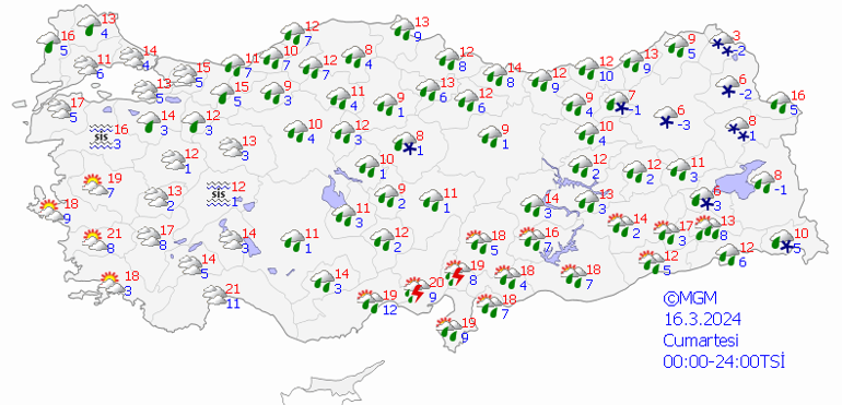 Sağanak etkili olmaya devam ediyor 16 Mart hava durumu: Hafta sonu hava nasıl olacak