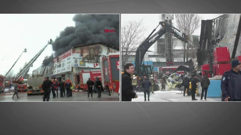 Ankarada depo yangını: Müdahale sürüyor...