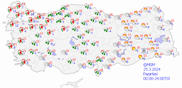 25 Mart hava durumu: Meteorolojiden o bölgelere fırtına uyarısı