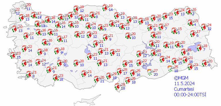 Sağanak ve fırtına geri geldi Bugün (11 Mayıs) nasıl olacak