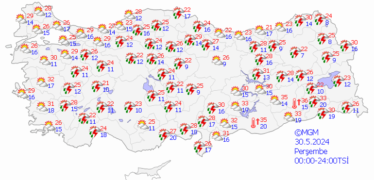 30 Mayıs hava durumu: Bazı iller için sağanak uyarısı
