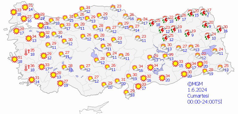 Bugün hava nasıl olacak 1 Haziran 2024 hava durumu tahminleri