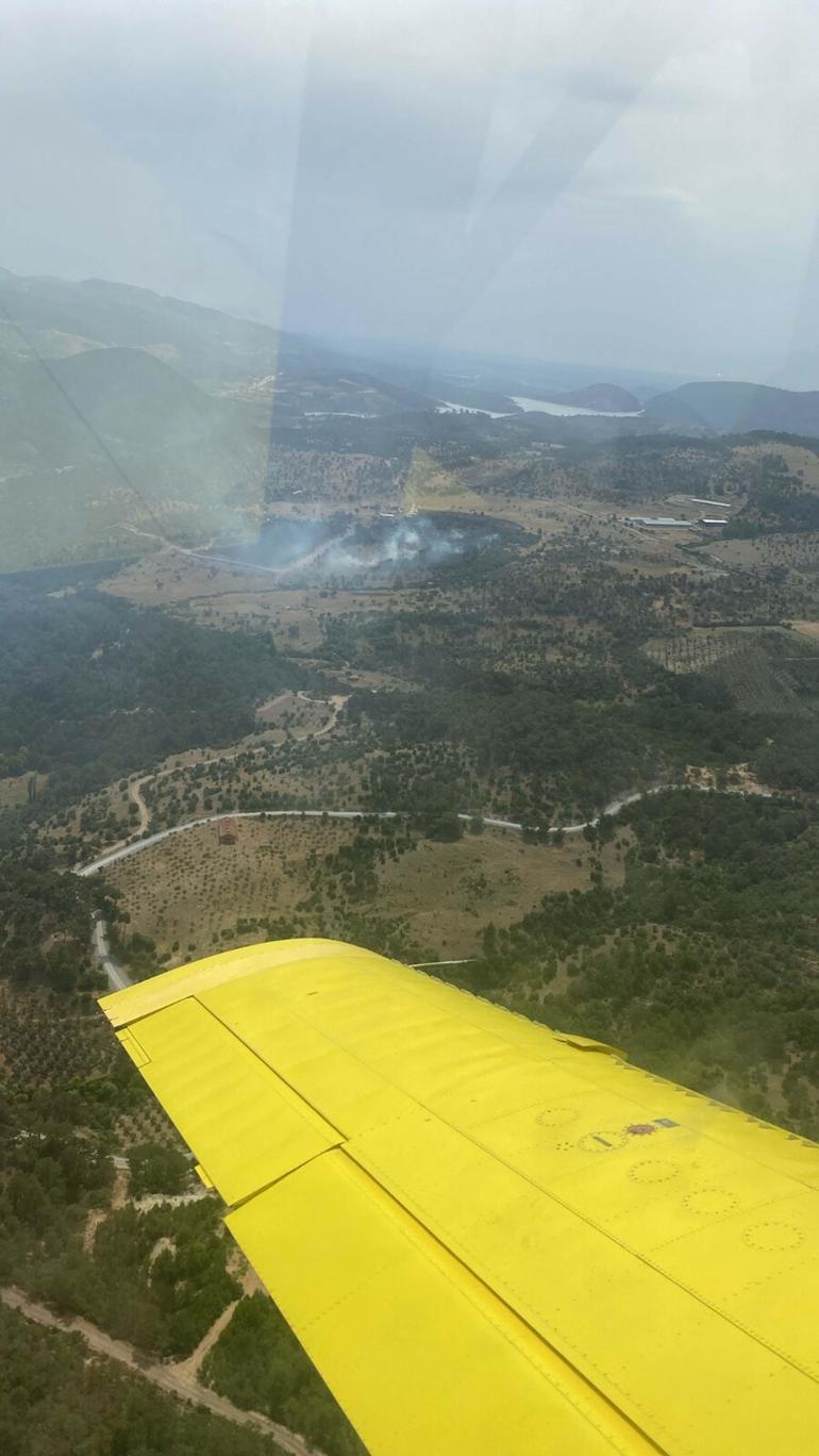 Balıkesirde orman yangını Yangına müdahale devam ediyor