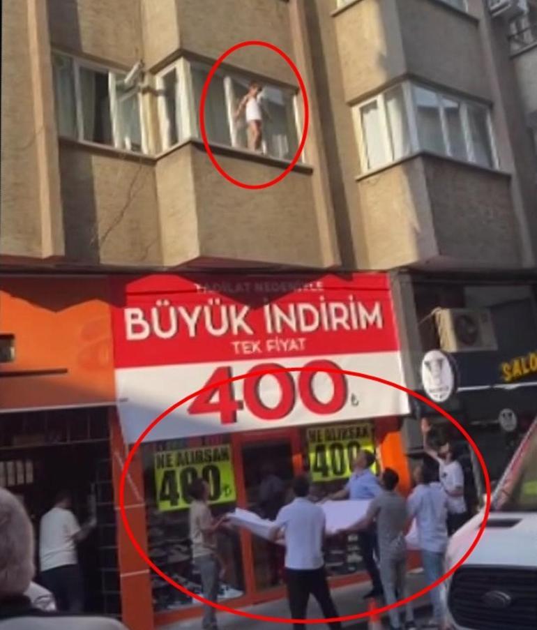 Pencereye çıkan çocuk esnafın dikkatiyle kurtuldu