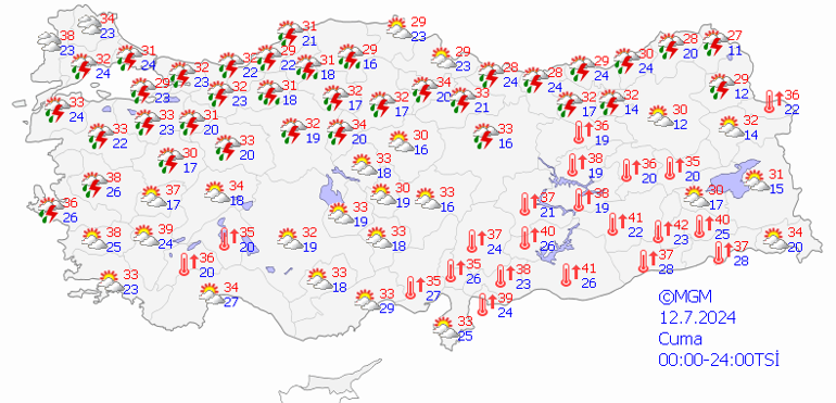 Bugün hava nasıl olacak Kuvvetli yağışlar devam ediyor: 12 Temmuz hava durumu