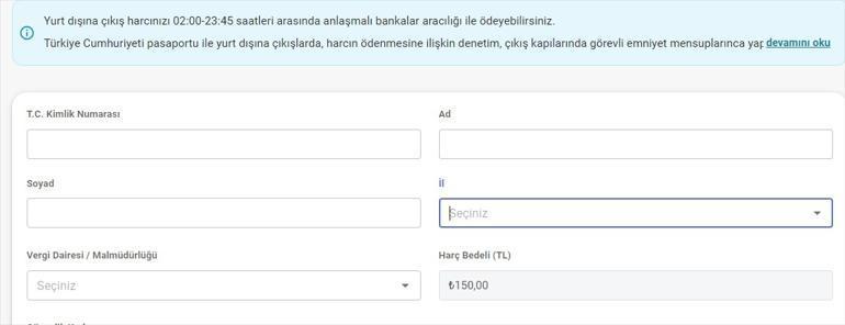 YENİ ÜCRET 2024 yurt dışı çıkış harcı ne kadar, kaç TL oldu Yurt dışı çıkış harcı ödeme nasıl yapılır