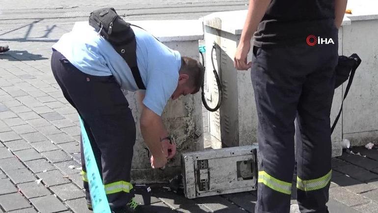 Taksim’de tehlike saçan trafo vatandaşı korkuttu