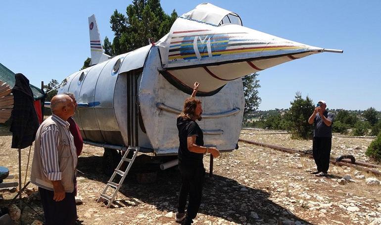 Bu da uçak ev... Mersinli vatandaş F-16dan esinlenerek yaptı