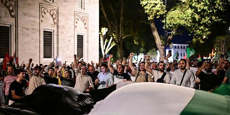 Haniye suikastı İstanbulda düzenlenen yürüyüşle protesto edildi