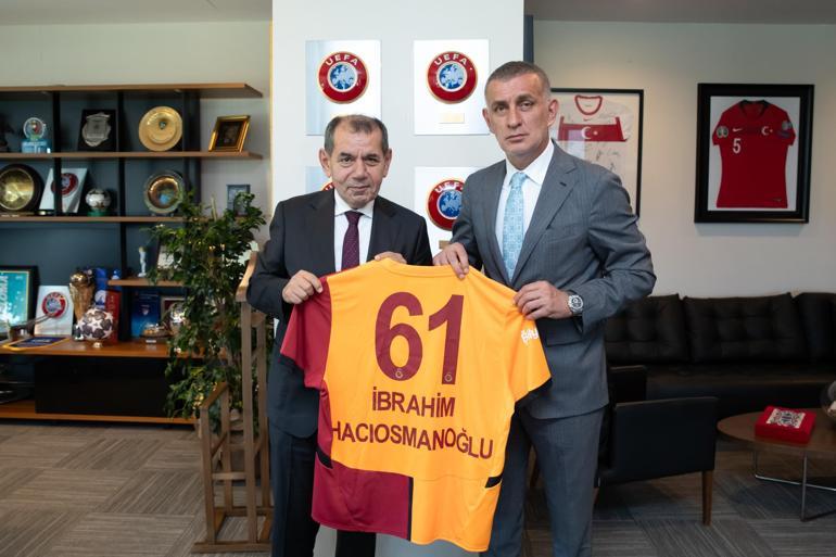 Galatasaray Başkanı Dursun Özbek, TFF Başkanı Hacıosmanoğlunu ziyaret etti