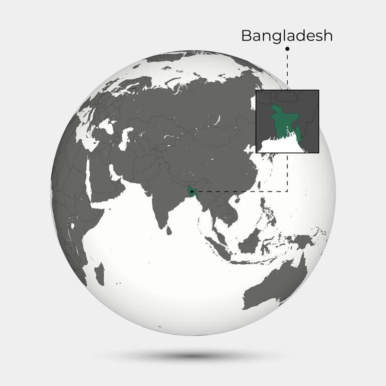 Bangladeş Nerede, Hangi Kıtada Harita üzerinde Bangladeş’in yeri