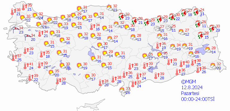 Bugün (12 Ağustos Pazartesi) hava nasıl olacak Meteorolojiden 3 ile sağanak uyarısı