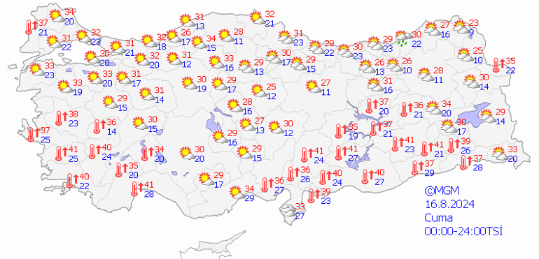 16 Ağustos 2024 Hava Durumu: Meteoroloji’den Sağanak Yağış ve Sıcaklık Uyarısı