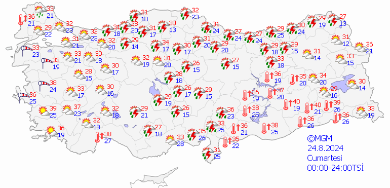 24 Ağustos Cumartesi hava durumu: Meteorolojiden 6 bölge için yağış uyarısı