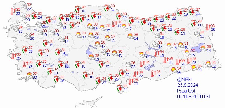 26 Ağustos Hava Durumu: Kuvvetli Yağış Geliyor: O İllere Dikkat