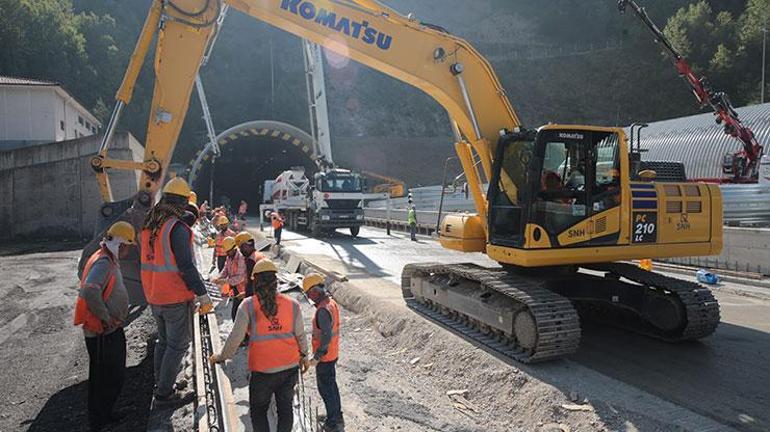 Bolu Dağı Tünelinde heyelan riskini ortadan kaldıracak çalışmalar sürüyor