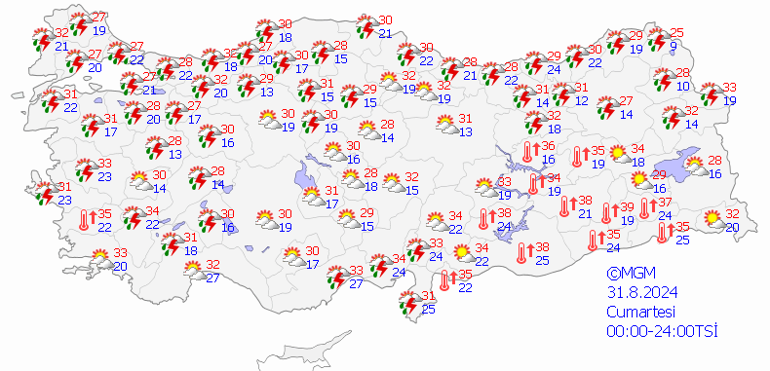 31 Ağustos 2024 hava durumu: Bugün hava nasıl olacak Meteorolojiden son dakika yağış uyarısı