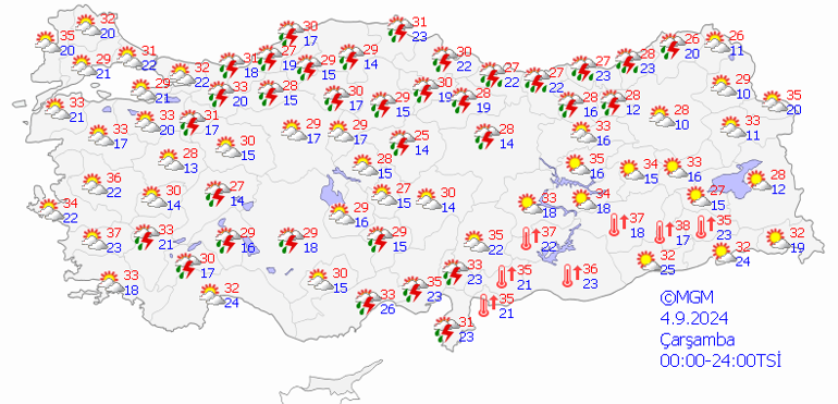 4 Eylül hava durumu: Bugün hava nasıl olacak Yağışlar kuvvetli olacak