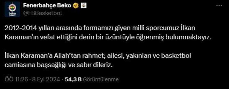 Milli basketbolcu İlkan Karamandan şoke eden ölüm Trafik kazasında hayatını kaybetti...