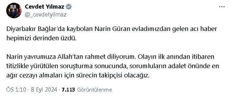 SON DAKİKA HABERİ: Diyarbakırda kaybolan Narin Güranın cansız bedeni bulundu: 24 gözaltı