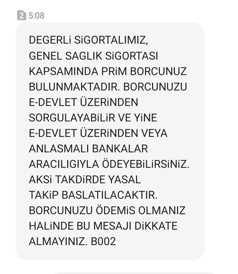 Genel Sağlık Sigortası borcu mesajı ne demek GSS prim borcu nasıl sorgulanır (e-Devlet GSS borcu sorgulama)