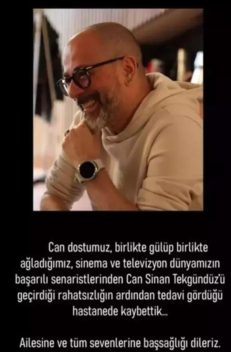 Senarist Can Sinan Tekgündüze veda