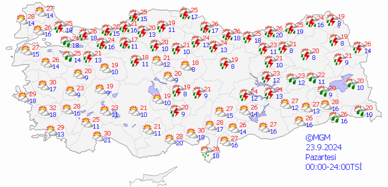 23 Eylül hava durumu: Bugün hava nasıl olacak 14 il için sarı kodlu uyarı yapıldı