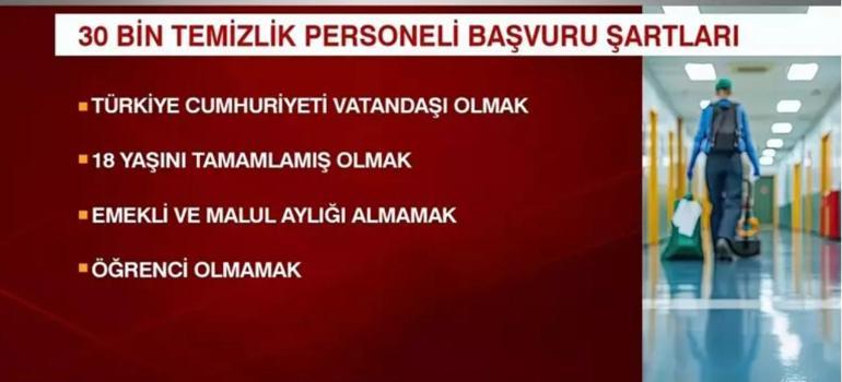 30 bin temizlik personeli alımı 2024 ne zaman, başvurular nereden yapılacak Okullara temizlik personeli ücreti