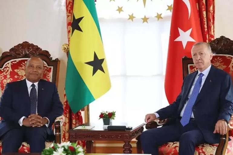 Cumhurbaşkanı Erdoğan, Sao Tome ve Principe Başbakanı Trovoadayı kabul etti