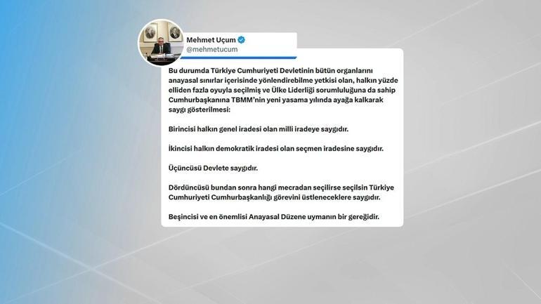 TBMMde Erdoğanı ayakta karşılama tartışmaları… Uçum: “Seçmen iradesine saygıdır”