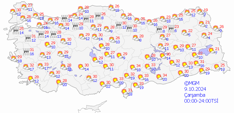 9 Ekim hava durumu: Bugün hava nasıl olacak Meteorolojiden 2 il için uyarı