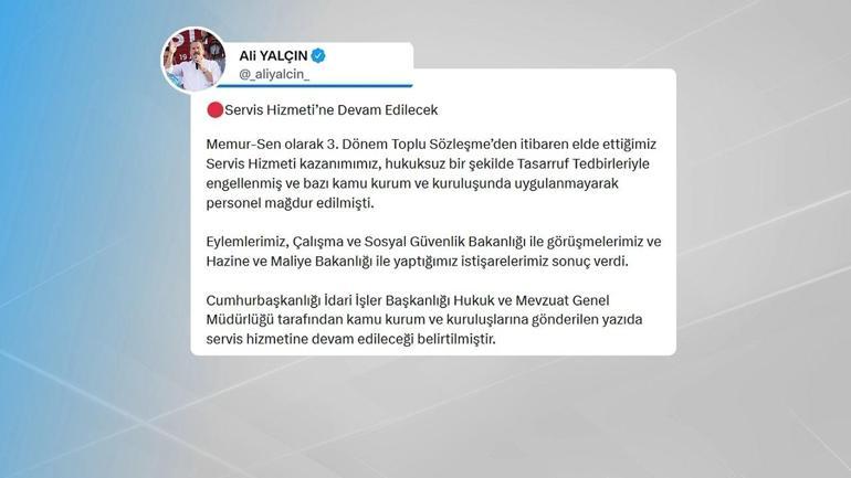 Kamuda servis hizmeti sürecek