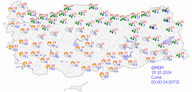 18 Ekim 2024 hava durumu: O illere sarı kodlu kuvvetli sağanak uyarısı Bugün hava nasıl olacak