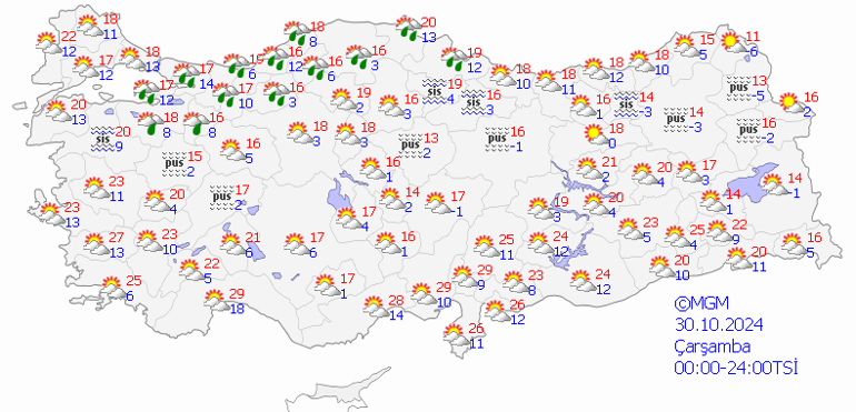 30 Ekim hava durumu: Bugün hava nasıl olacak O illere yağış uyarısı