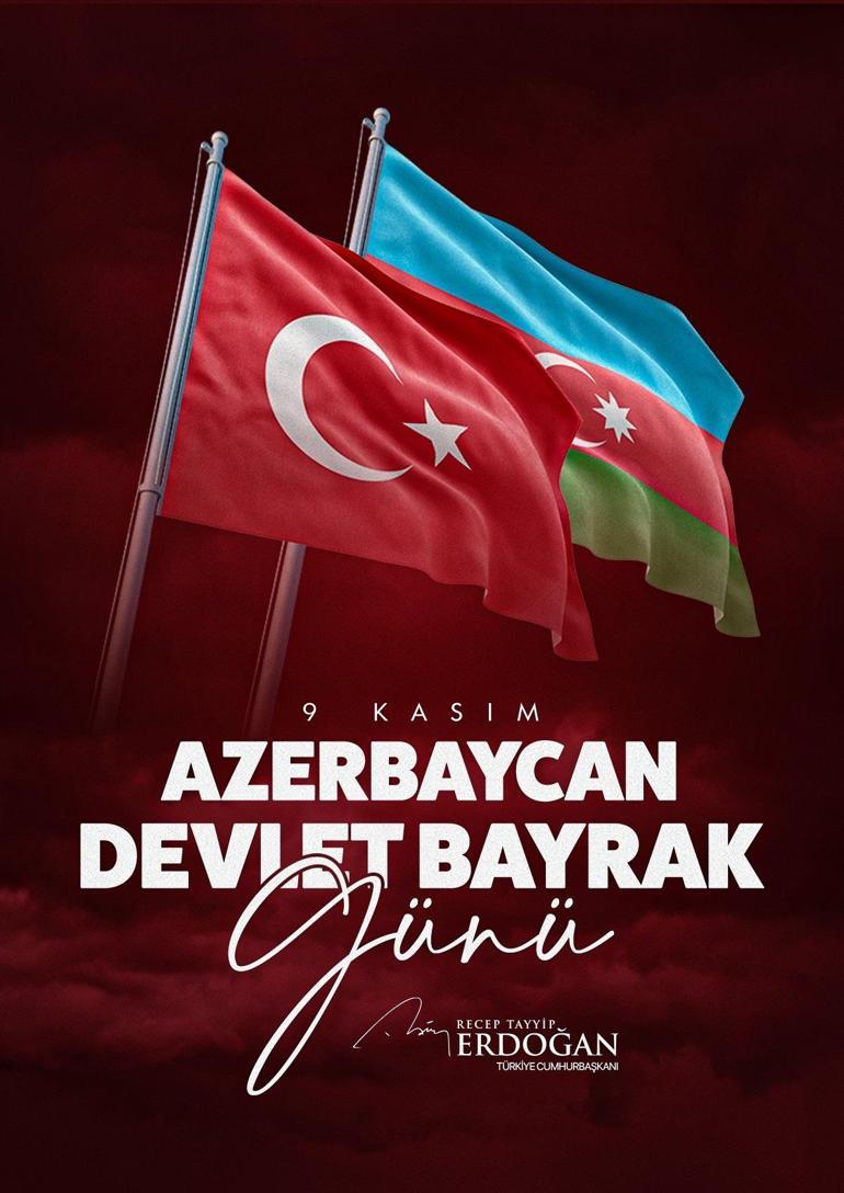 Cumhurbaşkanı Erdoğandan Azerbaycan’a Devlet Bayrak Günü tebriği