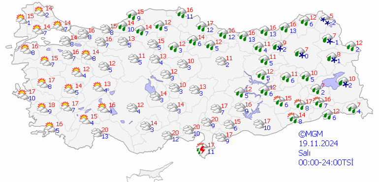 Bugün (19 Kasım) hava nasıl olacak İstanbul ve birçok il için önemli uyarılar