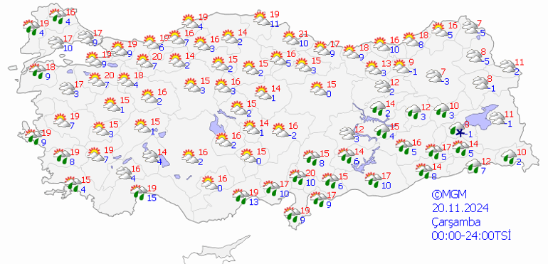 20 Kasım 2024 Hava Durumu| Bugün Hava Nasıl Olacak Sağanak ve Kar Uyarısı Geldi