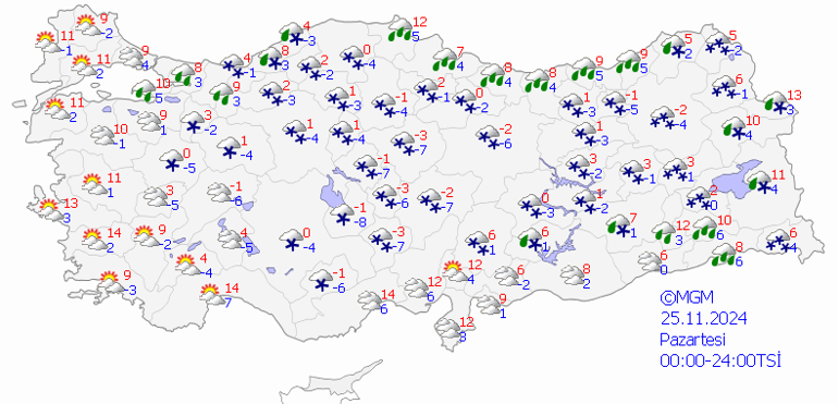 Bugün (25 Kasım) hava nasıl olacak Meteoroloji’den kar ve tipi uyarısı