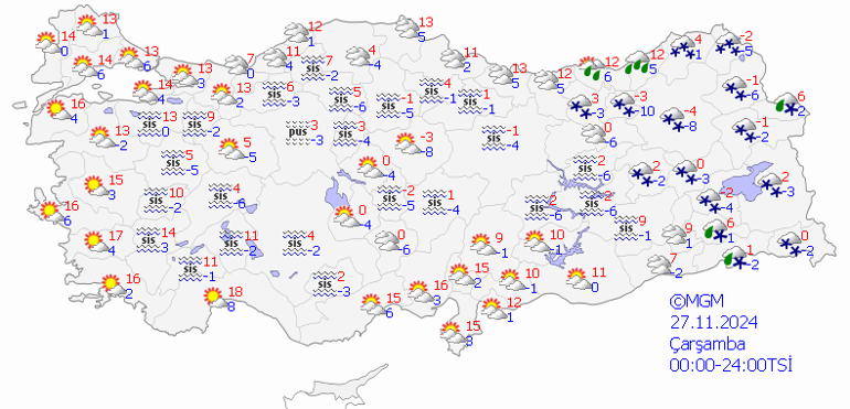 27 Kasım hava durumu: Bugün hava nasıl olacak Meteorolojiden o illere çok sayıda uyarı