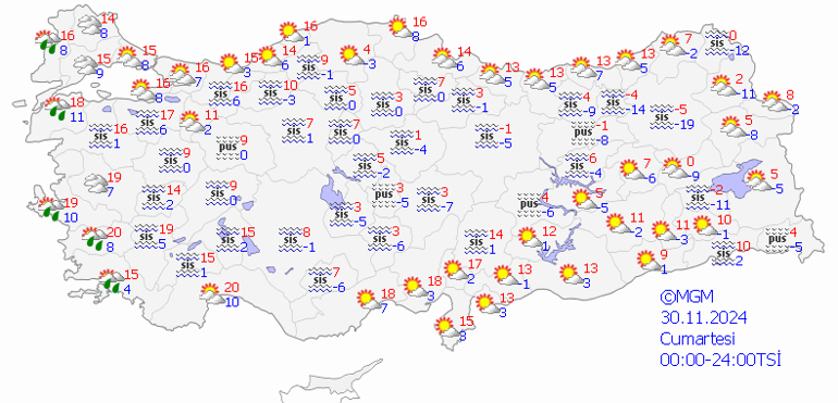 Bugün (30 Kasım) hava nasıl olacak Meteorolojiden iki ile uyarı