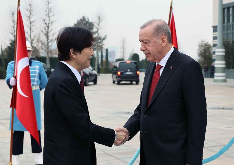 Türk-Japon ilişkilerinin 100. yılına özel ziyaret: Erdoğan, Japonya Veliaht Prensi Fumihitoyu kabul etti