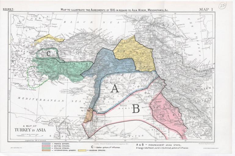 Sykes-Picot Anlaşması Nedir Sykes-Picot Anlaşması Haritadaki Sınırları