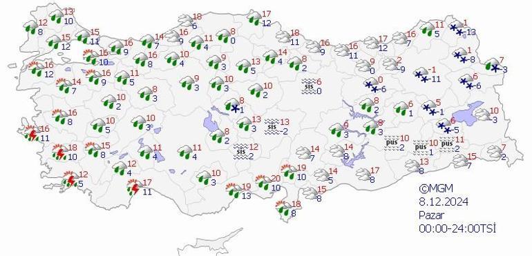 HAVA DURUMU HABERLERİ 8 ARALIK 2024: Bugün İstanbul, İzmir ve Ankarada hava nasıl olacak, yağmur var mı Meteoroloji açıkladı