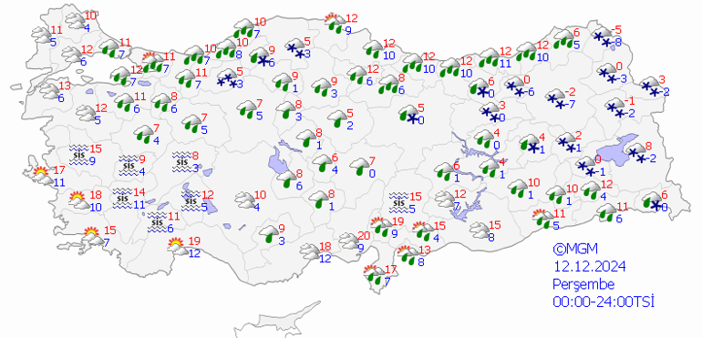 12 ARALIK 2024 HAVA DURUMU TAHMİNLERİ: Bugün hava nasıl olacak