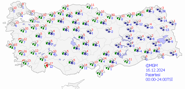 16 Aralık Hava Durumu Raporu: Bugün Hava Nasıl Olacak Meteorolojiden Kar Yağışı ve Buzlanma Uyarısı