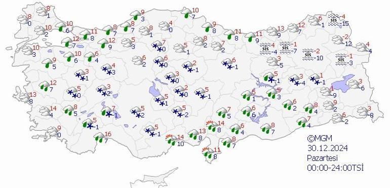 İSTANBUL, ANKARA, İZMİR HAVA DURUMU 29 ARALIK 2024: Bugün hava nasıl olacak, yağmur var mı Meteoroloji açıkladı İşte il il hava durumu